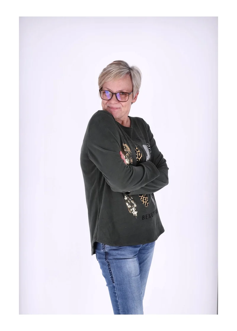 Splash of Color Damen Shirt Veloursoptik