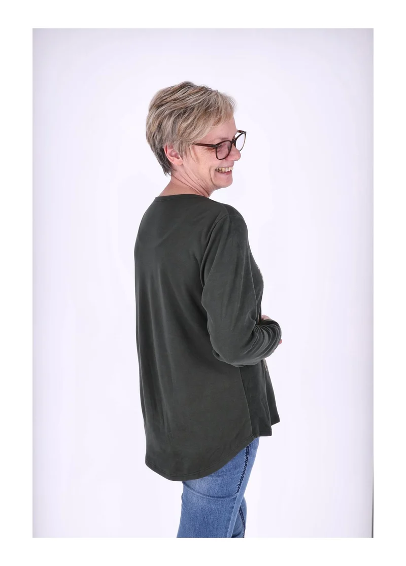 Splash of Color Damen Shirt Veloursoptik