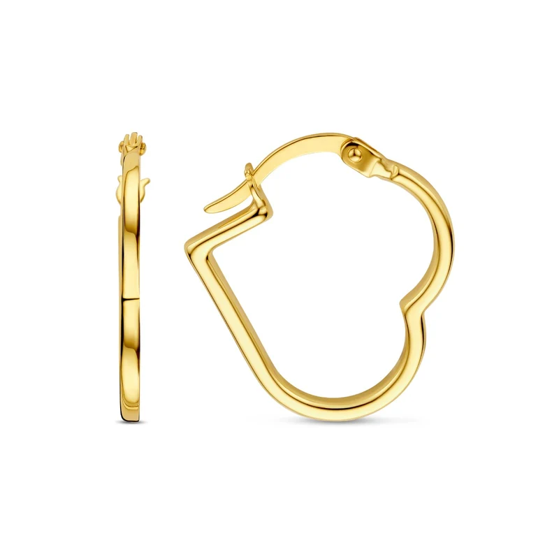 Beloro Jewels Della Spiga Luna 9 Karat Gold Herz Ohrringe BO360081