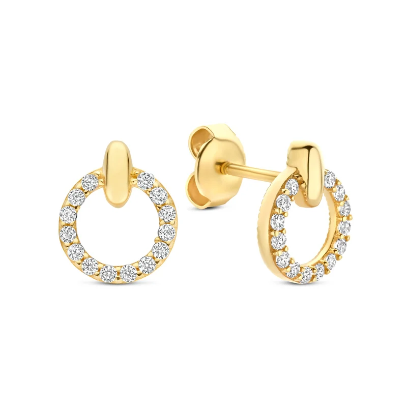 Beloro Jewels Monte Napoleone Irene 9 Karat Gold Ohrstecker mit Zirkonia-Steinen BO360124