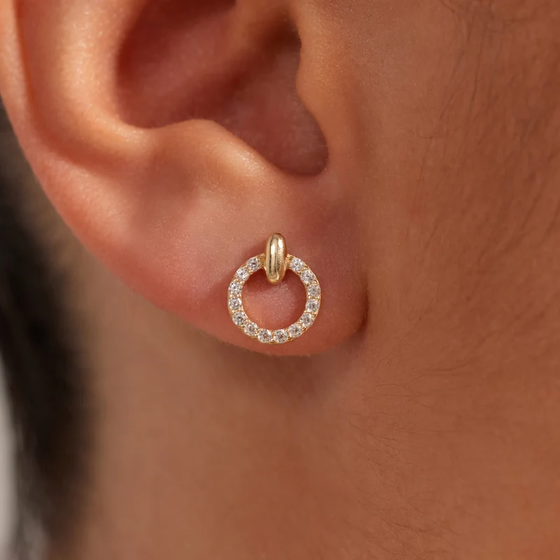 Beloro Jewels Monte Napoleone Irene 9 Karat Gold Ohrstecker mit Zirkonia-Steinen BO360124